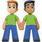Men Holding Hands- Medium-Light Skin Tone- Medium-Dark Skin Tone emoji on Facebook